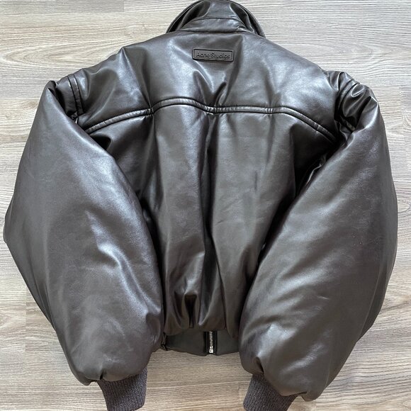 Acne Studios Coated Brown Bomber Jacket - Picture 6 of 7